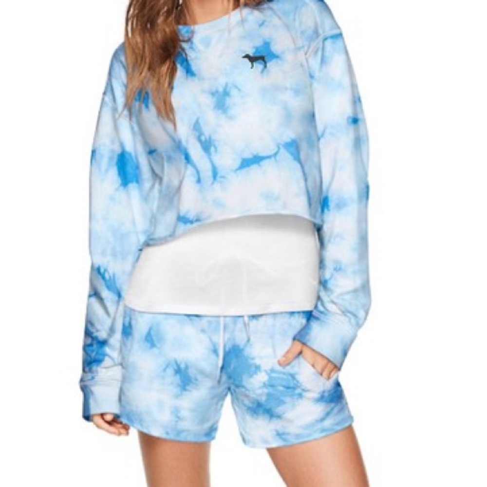 PINK VICTORIA SECRET CROPPED TOP SWEATER SMALL